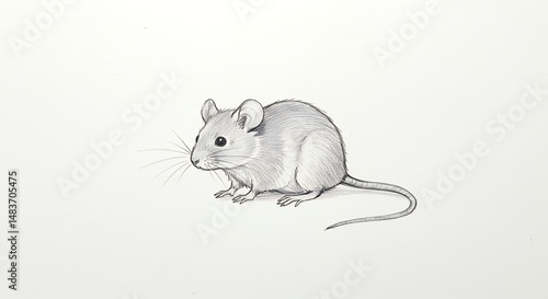 Grayscale mouse illustration
