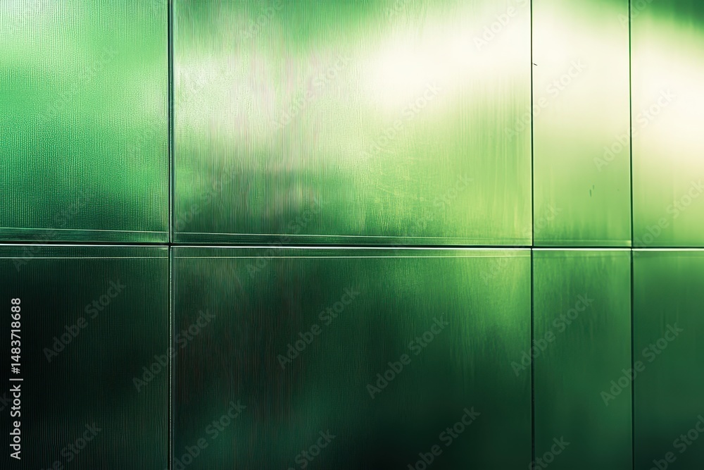 Illuminated Metallic Green Wall. Shimmering Foil Texture with Radiant Light and Abstract Brushed Finish Illuminated Metallic Green Wall. Shimmering Foil Texture with Radiant Light and Abstract Brushed Finish