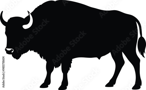 bison buffalo animal silhouette vector