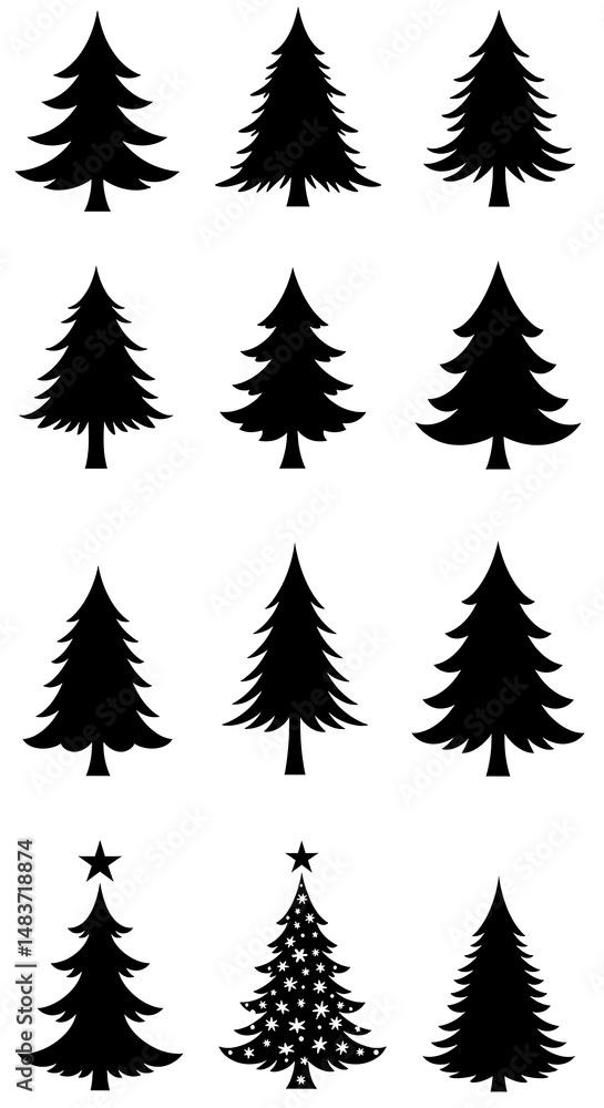 Obraz premium Twelve Trees of Winter AI Generated