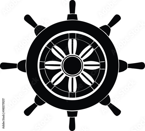 ship steering vector icon