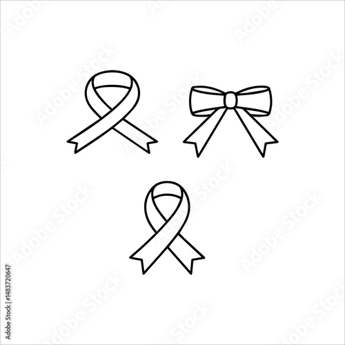 Ribbons Line Art Vector Set 