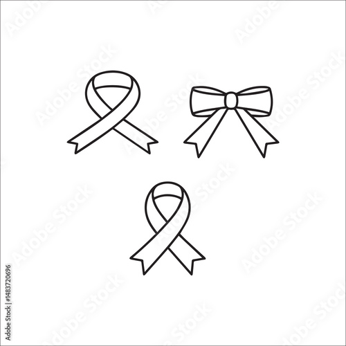Ribbons Line Art Vector Set 