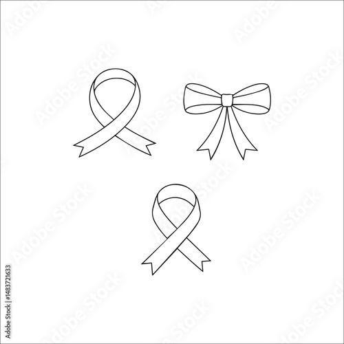Ribbons Line Art Vector Set 