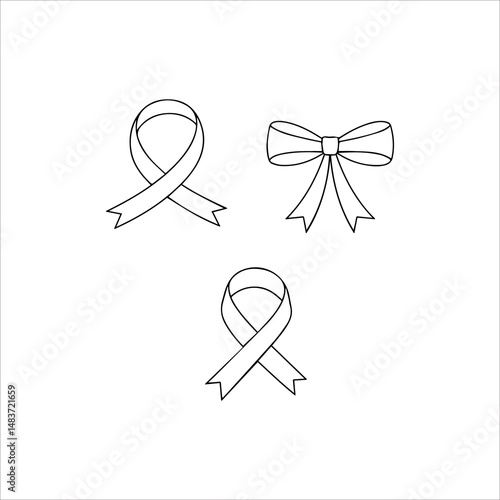 Ribbons Line Art Vector Set 
