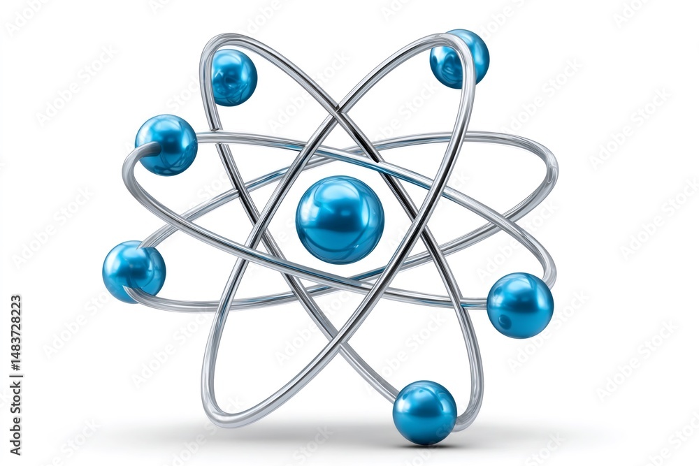 Electrons orbiting around nucleus depicting atomic structure Electrons orbiting around nucleus depicting atomic structure