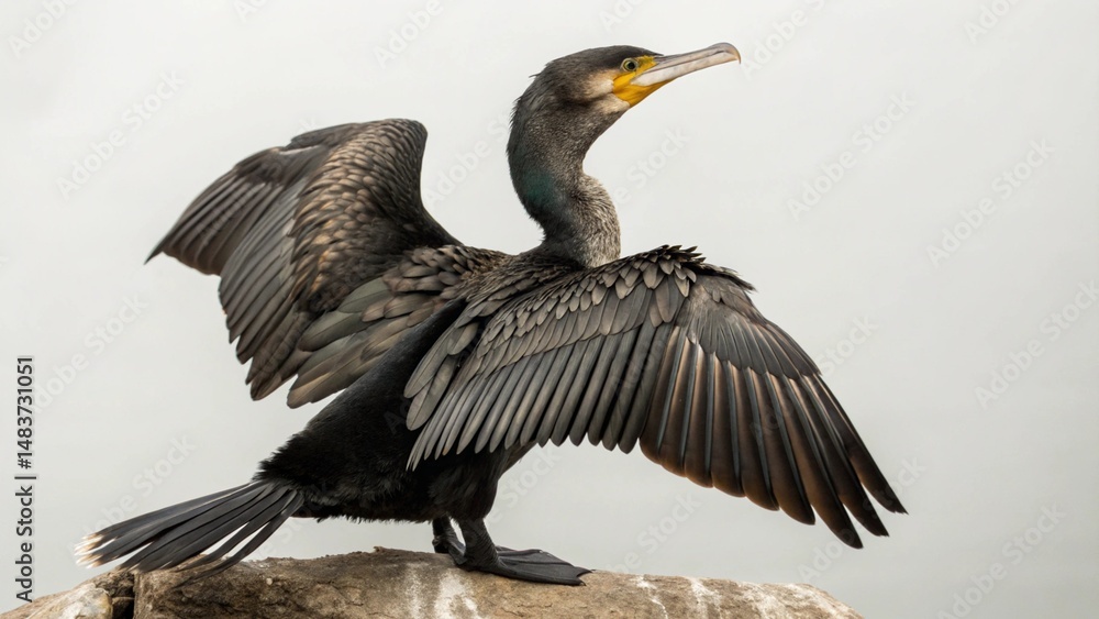 Fototapeta premium Cormorant on studio background 