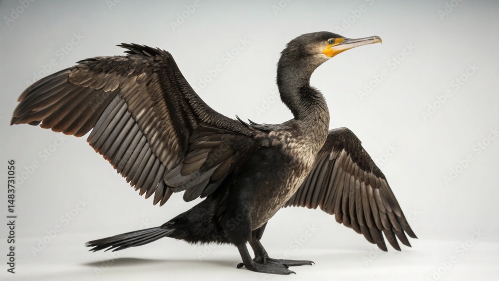 Fototapeta premium Cormorant on studio background 