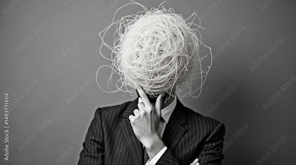 Fototapeta premium Abstract Figure with Tangled Head