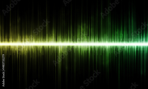 Sound wave pattern. Music, frequency, beat, rhythm, and tune in digital, electronic form. Waveform,