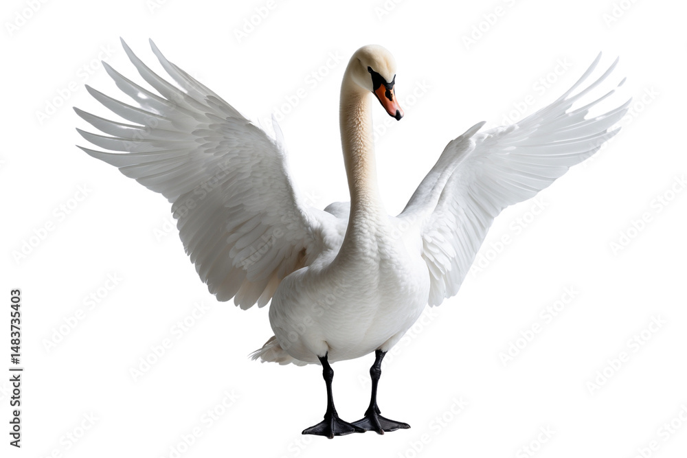 Obraz premium Majestic Swan with Wings Spread Wide A Symbol of Grace and Beauty