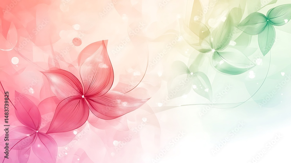 Fototapeta premium Pastel floral design, translucent petals