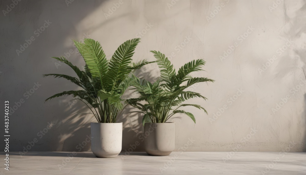 Fototapeta premium Open magazine with adjustable background, featuring natural plant shadows, stylish, leaf, nature