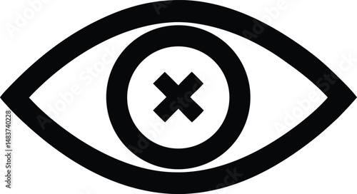 eye with cross hidden view icon vector illustration