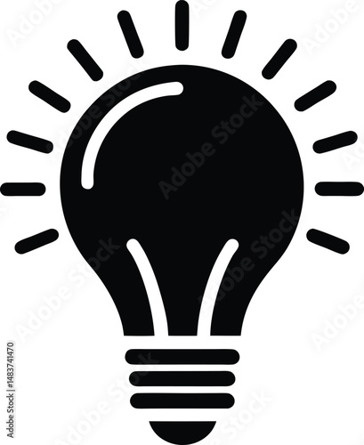 Lightbulb Idea Rays Icon Vector Illustration