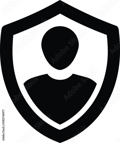 user profile shield icon vector illustration