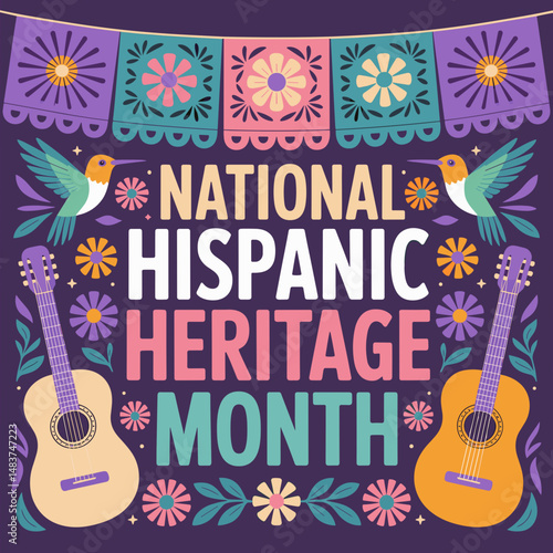 Colorful National Hispanic Heritage Month Celebration Poster