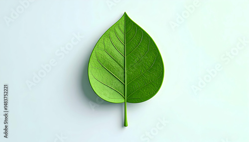 Leaf close up isolated on white background representing nature and environment