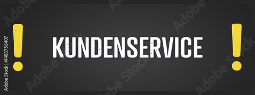 Kundenservice (Customer service) - A blackboard illustration with white text.