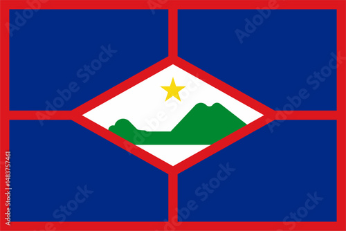 Flag of Sint Eustatius. Accurate proportion and official colors.