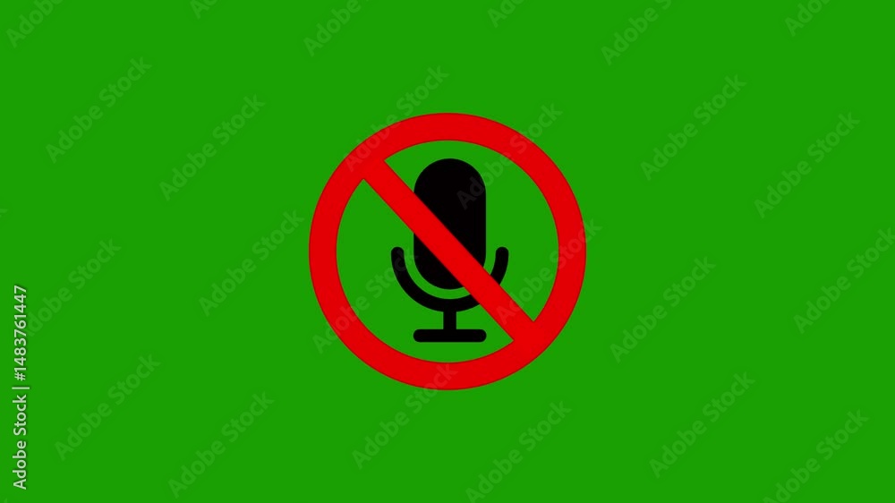microphone with a prohibition sign., No allowed microphone icon animation, No recording or no microphone. microphone with a prohibition sign., No allowed microphone icon animation, No recording or no microphone.