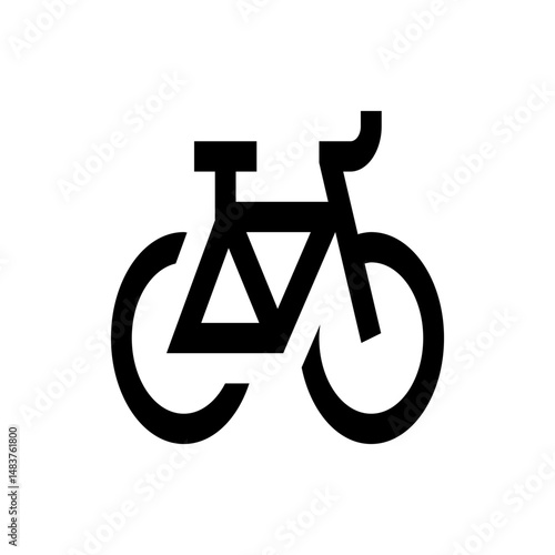 Illustration of a simple black bicycle with a seat, handlebars, frame, and two wheels on a white background