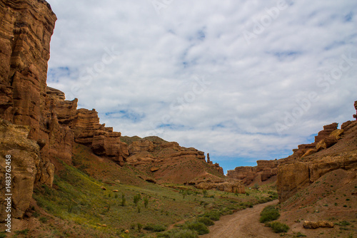 Quadro su tela Charyn Canyon nature attraction in Kazakhstan, located in desert near Almaty