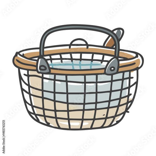 fishing creel basket icon, fishing creel basket vector illustration-simple illustration of fishing creel basket, perfect for fishing creel basket logos and icons