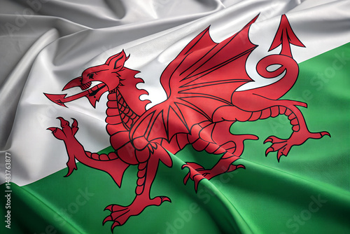 Welsh Flag with Dragon Design