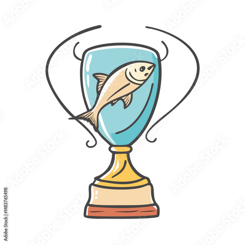 fishing tournament trophy icon, fishing tournament trophy vector illustration-simple illustration of fishing tournament trophy, perfect for fishing tournament trophy logos and icons