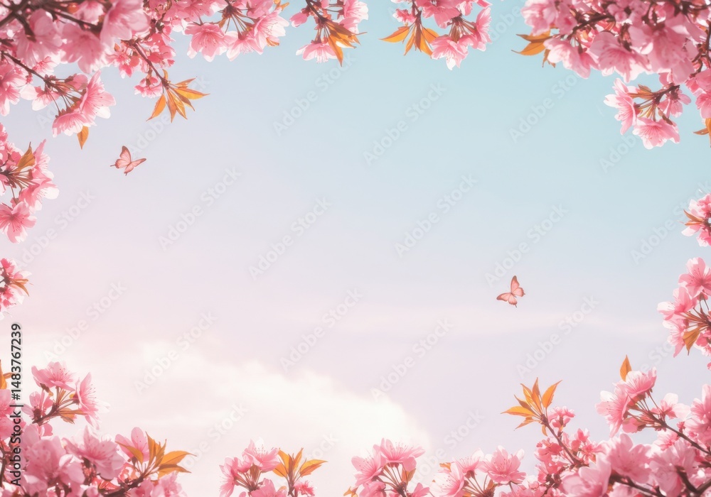 Cherry blossom with butterflies Cherry blossom with butterflies
