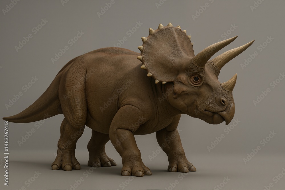 Fototapeta premium Realistic Triceratops Dinosaur Model