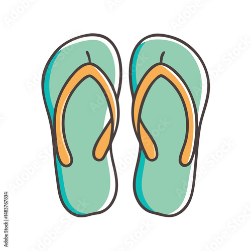flip flops icon, flip flops vector illustration-simple illustration of flip flops, perfect for flip flops logos and icons