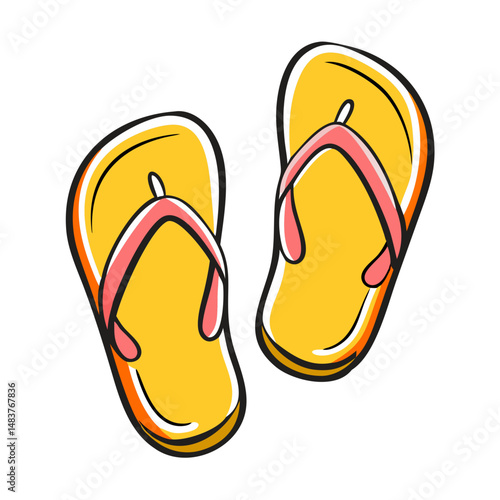 flip flops icon, flip flops vector illustration-simple illustration of flip flops, perfect for flip flops logos and icons