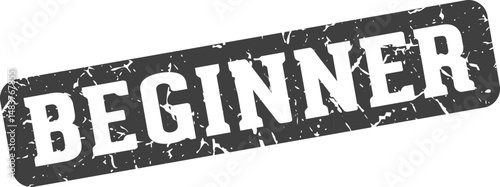 beginner rectangular sign. beginner stamp