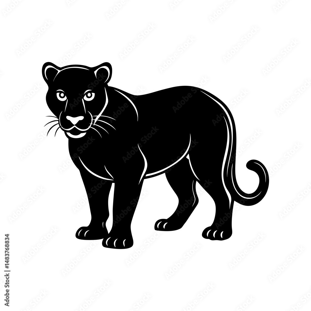 Obraz premium black panther silhouette vector art