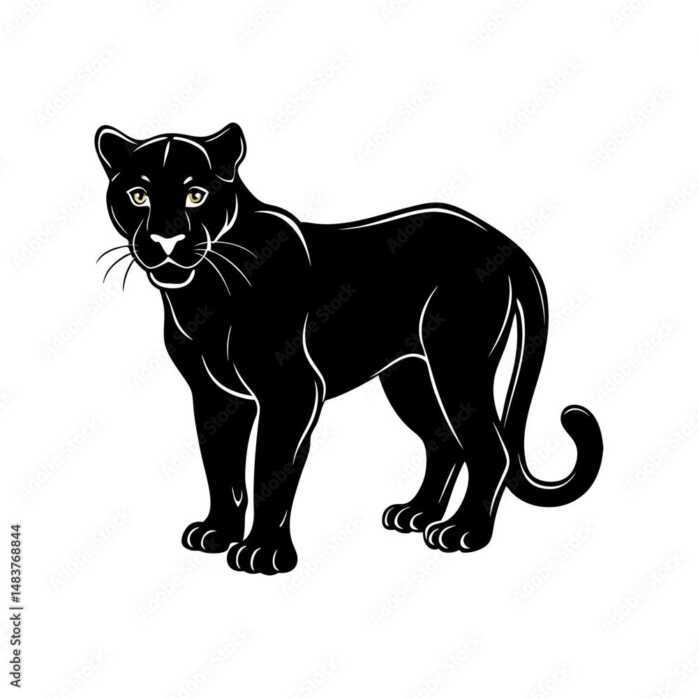 Obraz premium black panther silhouette vector art
