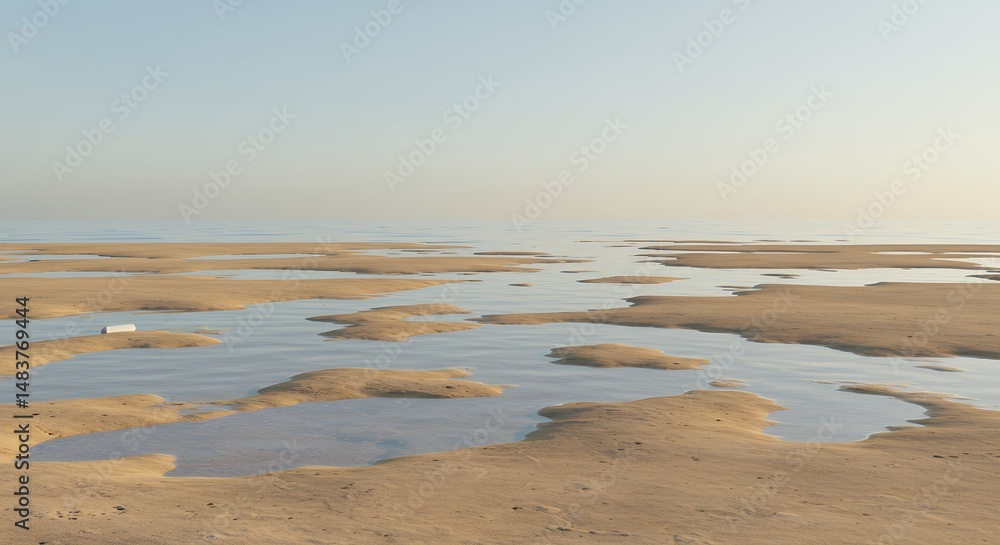 Obraz premium Coastal shoreline pools on a sunny day