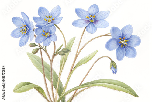 Beautiful Blue Flower Illustration