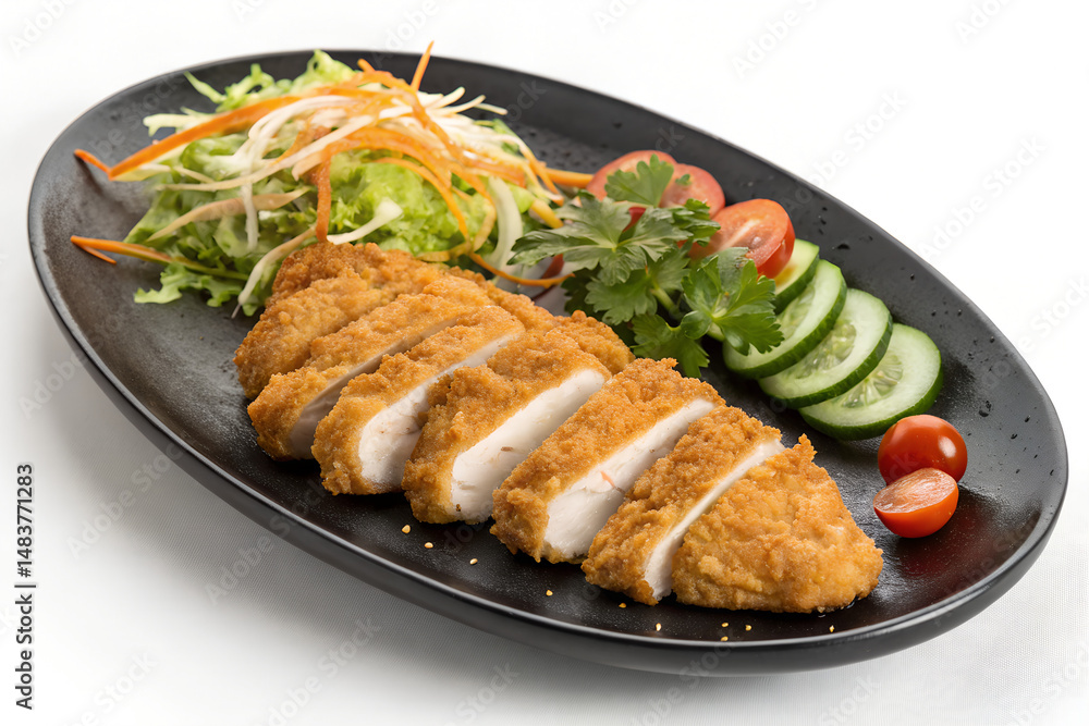 Crispy Chicken Fillet with Fresh Salad Crispy Chicken Fillet with Fresh Salad