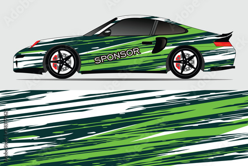 Sporty car design with dynamic stripes and sponsor logo (1)