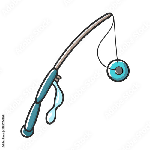 ice fishing rod icon, ice fishing rod vector illustration-simple illustration of ice fishing rod, perfect for ice fishing rod logos and icons