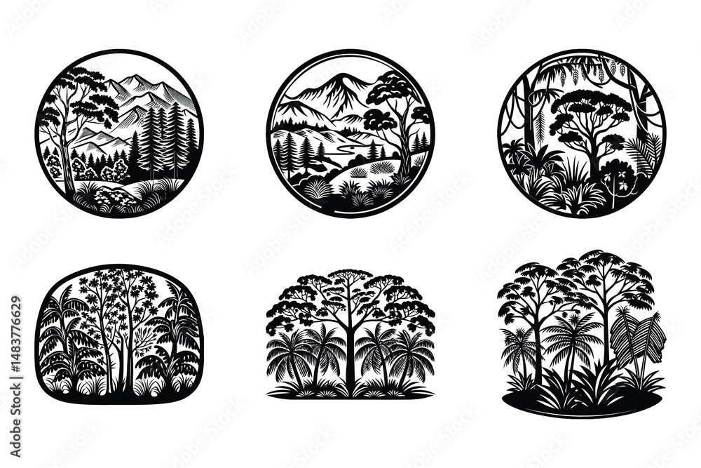 Fototapeta premium FOREST SVG SET