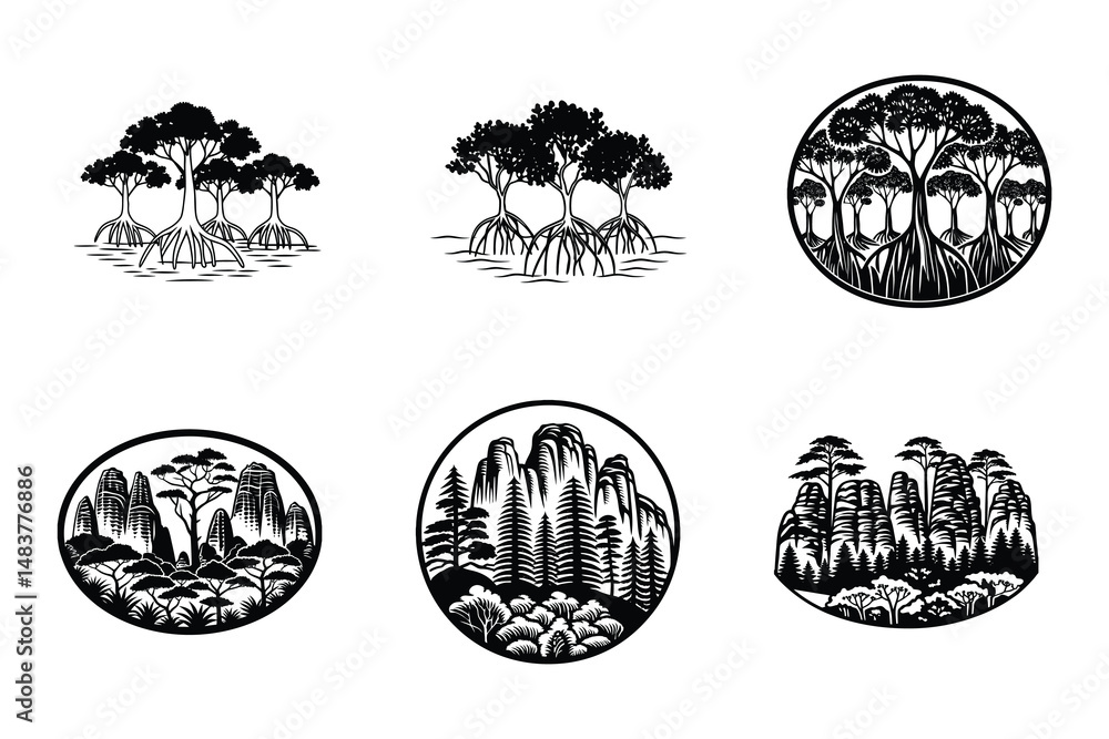 Fototapeta premium FOREST SVG SET