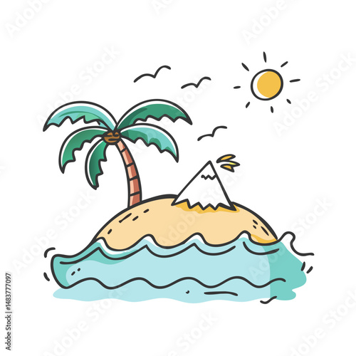 island getaway icon, island getaway vector illustration-simple illustration of island getaway, perfect for island getaway logos and icons