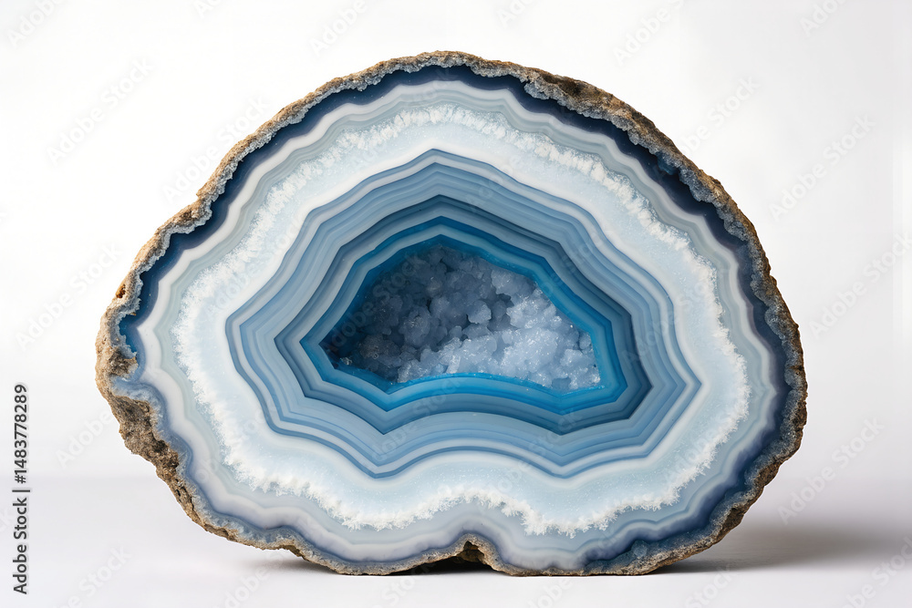Blue Agate Geode Cross Section Blue Agate Geode Cross Section