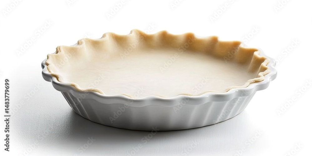 Unbaked Pie Crust in a Fluted Ceramic Dish Unbaked Pie Crust in a Fluted Ceramic Dish
