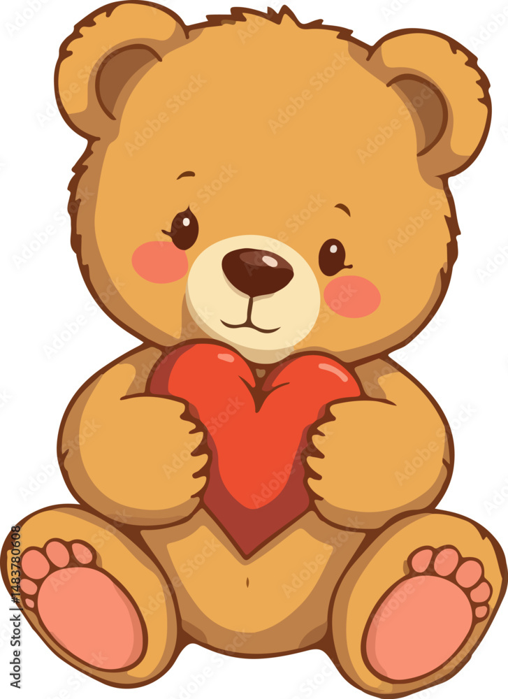 Teddy bear with a heart in its paws. Teddy bear with a heart in its paws.