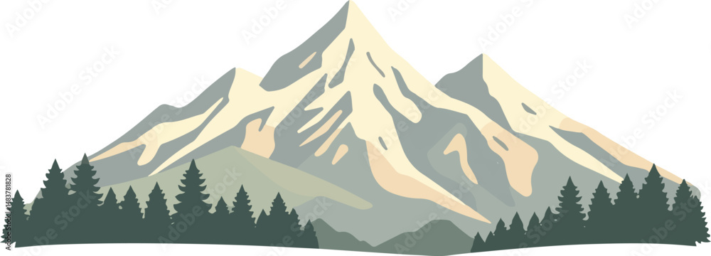 Peaky mountains isolated vector illustration. Peaky mountains isolated vector illustration.