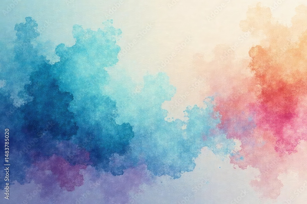 Fototapeta premium Abstract watercolor wash, soft focus, blurred edges, illustration, graphic, pastel